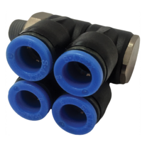 Conexão de um toque Distribuidor Saida Quadruplo